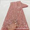 Malla de malla con cuentas bordado de doble color encaje transparente encaje tela de encaje fiesta vestido de noche tela de vestido de novia MN2691