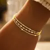 Moda Europea y Americana Versátil Cadena de Labios de Lujo Ligero Pulsera Versátil Simple Exquisita Pulsera de Cuentas Redondas Apilables Multicapa
