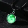 Colar com Pingente de Liga Luminosa Céu Estrelado Universo Corda de Cera Vidro Pedra do Tempo Noite de Natal Céu Noturno