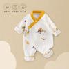 Mono de bebé de primavera y otoño de algodón puro sin huesos, ropa de escalada, ropa para recién nacidos, ropa de hogar de estilo chino para bebés, pijamas