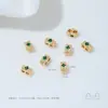 Hilo de Perlas de Barril de Doble Agujero de Circonita Chapado en Oro de 14K Cuentas Espaciadoras de Perla de Cristal Materiales para Collares Hechos a Mano DIY Accesorios de Joyería