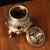 Incensário Imperial de Três Camadas Estilo Antigo, Grande Incensário Doméstico Interno de Sândalo, Incensário das Quatro Feras Mitológicas, Artesanato em Metal