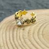 Anillo de Flor de Iris Keke de Estilo Nuevo para Mujer Estilo Francés Retro Antiguo Abierto para Dedo Diseño de Nicho Anillo de Dedo de Alta Gama