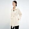 100% Terciopelo Blanco Puro Doble Cara Cachemira Ropa Exterior Venta al por Mayor Ropa de Mujer 25 Nueva Ropa Exterior Corta de Lana de Otoño e Invierno para Personas Pequeñas