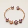 Suministro directo de fábrica pulsera de perlas de agua dulce cuenta redonda atmósfera Edison pulsera enrollada joyería para niña venta al por mayor