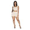 C6966 Transfronteiriço AliExpress Amazon Independent Station Europeu e Americano Moda Feminina Cor Sólida Sling Shorts Conjunto de Duas Peças para Mulheres