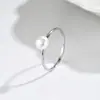 Anillo de Perla de Agua Dulce Natural con Diseño de Nicho Acero de Titanio Chapado en Oro Simple para Viajes Anillo Fino de Banda Única con Perla