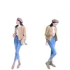 Botines cuadrados delgados estilo coreano de Uva Mamá para mujer, botines cortos retro de gamuza versátiles con tacón grueso que aumentan la altura, Botas Martin