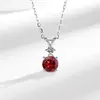 Europeo y Americano Transfronterizo Más Vendido Nuevo Estilo Piedra Preciosa de Color Colgante Redondo para Mujer Moda Simple Versátil Collar Fábrica al por Mayor