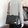 Bolsa de Ombro Simples de Couro de Grande Capacidade para Negócios, Casual e Versátil, Bolsa Transversal Masculina, Bolsa de Ombro Preta, Bolsa Escolar para Estudantes, Masculina