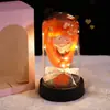 Flor de Rosa con Lámina de Oro en Cubierta de Cristal Muñeca Luminosa Flor Eterna Decoración para San Valentín, Navidad, Regalo para Novia o Esposa