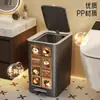Papelera Estrecha para Baño, Cubo de Basura para Inodoro de Gran Capacidad con Tapa, Papelera de Almacenamiento para Sala de Estar, Operada con el Pie, No Necesita Agacharse