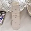 Calcetines de mujer hasta la pantorrilla con volantes florales estilo japonés, calcetines finos de algodón, calcetines apilados sin costuras, calcetines largos versátiles estilo universitario vintage