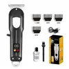 Novo Cortador de Cabelo Masculino para Salão de Beleza, Cortador Elétrico Doméstico para Desenho em Cabeça Raspada, Display Digital, Recarregável e Longa Duração de Bateria