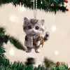 Nuevo adorno plano de acrílico con diseño de gato lindo transfronterizo para coche, accesorio de mochila y decoración del hogar