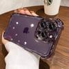 Funda Anticaídas con Airbag en las Cuatro Esquinas para iPhone 17 Pro Max Electrochapada TPU Apple 16 con Protector de Lente 14 Funda Suave 3