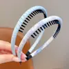Diadema de Tela a Cuadros para Niñas con Dientes para Bebé, Lazo para el Cabello Antideslizante, Diadema Simple para Fijar Mechones Sueltos Infantiles, Nuevo