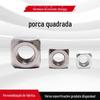 Fornecimento de fábrica porca quadrada 304 porca quadrada de aço inoxidável porca de bloqueio porca de conector de canto quadrado
