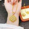 Jindian Mismo Estilo Sha Jin Song Yun Cuatro Ruyi Colgante Pulsera Lujo Ligero Atmosférico Juego de Tres Piezas Regalo para Novia