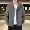 Jaqueta Casual Masculina para Primavera e Outono, Casaco com Gola Reversível, Jaqueta Corta-vento Versátil e na Moda para o Trabalho, Jaqueta de Marca de Moda Masculina, Suporta Impressão