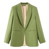 Exportación Transfronteriza al por Mayor Otoño 2025 Chaqueta de Traje Casual Holgada de Color Puro sin Botones Estilo Europeo y Americano para Mujer B129084