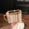 Bolsa Pequena de Palha Trançada Tendência Moda Nova Primavera 2026 Design de Nicho Cor Versátil Color-Blocking Bolsa de Ombro Transversal Trançada