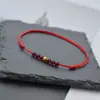 Tornozeleira de Corda Vermelha Trançada com Granadas Par de Melhores Amigos Cor da Corda Que Mantém a Cor Contas Douradas Estilo Coreano Pulseira Simples Pulseira de Celebridade da Internet