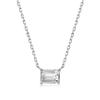 Colar de Prata 925 Estilo Japonês e Coreano Feminino Nicho Versátil Simples Sofisticado Corrente para Clavícula Zircônia Açucarada Colorida Quatro Garra