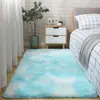 Tapete tie-dye transfronteiriço de seda e lã dropshipping atacado sala de estar quarto influenciador tapete de cabeceira capacho resistente à sujeira fácil de cuidar almofada para os pés