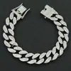 Europeu e Americano Hip Hop Nova Fivela Borboleta Corrente Cubana Cheia de Diamantes Pulseira Tendência Personalidade Masculina Punk Motocicleta Pulseira Legal Pulseira