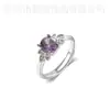 Nuevo Producto Simple y Moderno Anillo de Flor de Pétalo de Cobre Incrustado con Circonita Anillo de Flor y Hoja con Temperamento de Lujo Ligero Anillo para Mujer Venta al por Mayor
