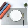 Fábrica de Posavasos Transfronterizos Posavasos de Cuero Estilo Occidental Color Sólido Cuadrado Esterilla Aislante de Calor Posavasos Impermeable para Mesa Posavasos de Cuero de Doble Capa Transfronterizo