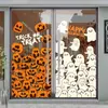 Calcomanías Decorativas de Halloween Puerta de Vidrio Arreglo de Atmósfera de Terror Calabaza Fantasma Adhesivos Estáticos para Ventana Accesorios de Bar Sala de Escape