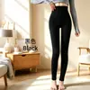 Leggings grossos de alta elasticidade para outono e inverno, justos, modeladores de barriga, levanta bumbum, sem costura, calças térmicas plus size para mulheres