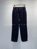 Feche os olhos e compre~Marca M, 3K no balcão~Jeans de cintura alta, que alongam as pernas, de corte reto com barra dobrada, nova coleção outono/inverno 2026