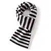 Bufanda Retro de Cachemira Pura con Rayas Blancas Otoño Invierno Calidez Protección contra el Frío Unisex Versátil Bufanda para el Cuello Bufanda Pequeña de Punto