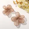 Estilo coreano Chifón de seda brillante Flor Cuerda de algodón cosida a mano Estereotipo Flor de cinco pétalos DIY Clip lateral versátil Diadema Titular Accesorios de ropa