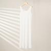 Vestido Chaleco de Tela Fresca de Verano Cuello en U Seda de Hielo Sin Costuras Extendido Talla Grande Gorditas Tirantes Base Camisón Sexy
