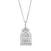 Cadena para Clavícula Mu Jing Jewelry Transmisión en Vivo del Nuevo Collar Castillo Puerta de la Felicidad de Plata S925, una Cadena Versátil y Elegante con un Toque de Alta Gama