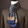 Lenço de Seda de Amora de Alta Qualidade para Homem Lenço de Seda Primavera Outono e Inverno Estilo Chinês Listra Longa Presente de Negócios para Namorado