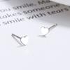 Aretes de plata de ley 925 con epoxi negro, encantadores, nuevos de moda para mujer, tres encantadores clavos para el cartílago de la oreja, estilo simple, joyería para la oreja