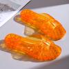 Nuevas Pantuflas de Plástico para Baño para Mujer para Usar Afuera Verano Pantuflas de Cristal Antideslizantes Pies Sin Olor Zapatos de Gelatina de Plástico Transparente