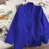 Chaqueta de traje morada taro holgada 2026 estilo coreano primavera y otoño nuevo diseño moda casual de doble botonadura parte superior de traje para mujer