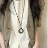 Nuevo collar étnico retro popular estilo chino para mujer, cadena larga versátil para suéter de nicho, accesorio simple de alta gama