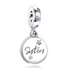 Colgante redondo Panjia con letras de marca, amistad familiar, amigos, familia, estilo artístico, versátil, cobre blanco, chapado en plata