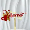 Copyright estilo transfronterizo ins Feliz Día de San Valentín decoración acrílica para pastel Rojo amor doble capa inserción de tarjeta acrílica
