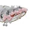 Broche de peito com laço de fita rosa com corrente Suprimentos femininos Ferramentas divertidas SM Sedução Clipe Yin Mamilo Plug anal