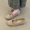 Zapatos Planos de Suela Suave para Mujer, Estilo Coreano Hada Gentil Punta Cuadrada Moño Suave Zapatos Mary Jane