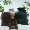 Bolsa de franela con cordón personalizada de fabricantes, empaque de joyería, almacenamiento, bolsa de franela satinada, se puede imprimir LOGOTIPO
