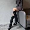 Botas Altas de Caballero Stiletto Europeas y Americanas de Punta Sexy Botas de Pantalón Botas Largas 2025 Otoño e Invierno Nuevo Nicho Negro